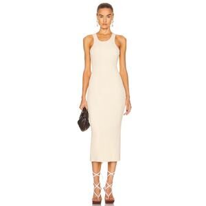 Toteme Cream Ribbed Midi Tank Dress